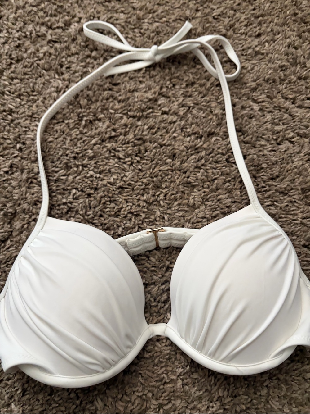 White Padded Halter Bikini Top